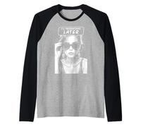 Procrastinaré más tarde, divertida, sarcástica, retro, chica pop art Camiseta Manga Raglan