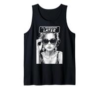 Procrastinaré más tarde, divertida, sarcástica, retro, chica pop art Camiseta sin Mangas