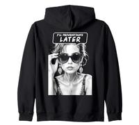 Procrastinaré más tarde, divertida, sarcástica, retro, chica pop art Sudadera con Capucha