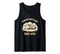 Procrastinate Ahora, entra en pánico después, Divertida Nube dormida de zarigüeya Camiseta sin Mangas