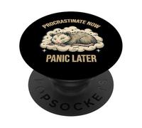 Procrastinate Ahora, entra en pánico después, Divertida Nube dormida de zarigüeya PopSockets PopGrip Adhesivo