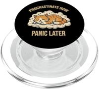 Procrastinate Ahora, entra en pánico más Tarde, Gato durmiendo, Gracioso Gatito PopSockets PopGrip para MagSafe