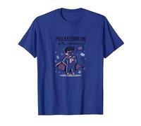 Procrastination is My Superpower Funny Superhero Camiseta, Hombre, Azul Real, L