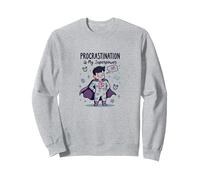 Procrastination is My Superpower Funny Superhero Sudadera, Unisex para Adultos, Gris Jaspeado, XL