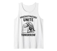 Procrastinators Unite Tomorrow Oficina Trabajadores Perezosos Divertido Camiseta sin Mangas