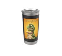 Procrastisaurus Rex Humor Divertido Procrastinación Arte ingenioso Vaso térmico de acero inoxidable de doble pared