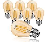 ProCrus Bombilla LED vintage regulable de 4W, bombilla de filamento LED E27 G45,blanco cálido 2700K, reemplazo para bombillas de 40 W, 400LM, lámpara E27 Edison, regulable, ámbar, paquete de 6