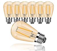 ProCrus E27 2W S14 Bombillas LED,Bombilla Edison vintage,Bombillas Retro Blancas Cálidas,2700K,15W Equivalentes,para luces exteriores, bombilla de repuesto,150 lm,no Regulable,paquete de 6