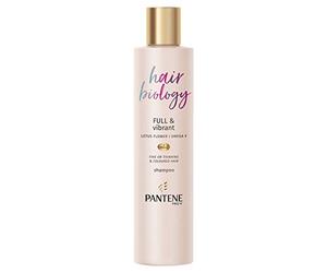 Procter & Gamble Pantene Hair Biology Full & Vibrant Champú reparador y voluminizador para cabello fino, debilitado, opaco y teñido con flor de loto, Omega 9, 250 ml