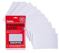 ProDec 10 hojas de papel de acabado de varios grados para lijar entre capas de pintura o barniz, compatible con lijadoras de máquina y lijadoras de mano, 9 x 5.5 pulgadas, 230 x 140 mm