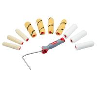 ProDec 11 piezas surtidas de 4 pulgadas Mini rodillos de pintura y marco para un acabado liso con emulsión, brillante, satinado, barniz, Woodstain en paredes interiores, techos, madera, metal, 4".