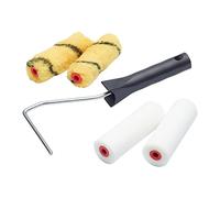 ProDec 5 piezas surtidas de 4 pulgadas de emulsión y espuma Mini rodillos de pintura y marco para un acabado liso con emulsión, brillante, satinado, barniz, Woodstain en paredes interiores, techos