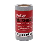 ProDec Rollo de papel abrasivo de grano 400 de 5 m para lijado entre capas y lijado automotriz, rollo de papel abrasivo de 115 mm de ancho, compatible con lijadoras de máquina y lijadoras de mano