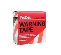 ProDec 60 mm x 200 m (2,5" x 650 pies) Cinta de barrera de advertencia de peligro de chevron rojo y blanco no adhesiva para resaltar zonas restringidas y obstáculos, suministrada en caja dispensadora