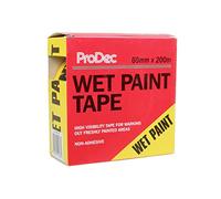ProDec 60mm x 200m (2.5" x 650 ft) Wet Paint Warning Barrier Tape, Cinta no adhesiva amarilla y negra para resaltar zonas recién pintadas, suministrada en caja dispensadora