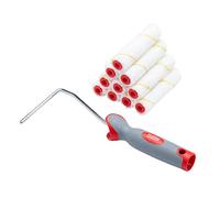 ProDec Advance 11 mini rodillos de microfibra de pelo corto de 4 pulgadas y marco para un acabado liso con emulsión, brillo, satinado, barniz, tinte de madera en paredes interiores, techos