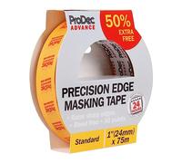 ProDec Advance 24mm (1 pulgada) x 50m + 50% GRATIS Cinta de enmascarar para pintores con bordes de precisión para superficies múltiples, líneas nítidas sin corrimiento de la pintura