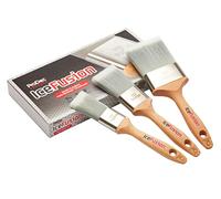 ProDec Advance Juego de brochas sintéticas Profesionales Ice Fusion de 3 Piezas para Pintar con Pinturas de emulsión, Brillantes y satinadas en Paredes, techos, Madera y Metal