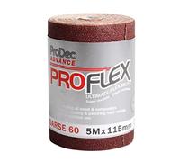 ProDec Advance PAPFV60 - Rollo de papel de lija abrasivo de óxido de aluminio resistente a las grietas de grano 60 de 5 m, ultra flexible, para lijar madera, pintura, yeso, relleno, metal y más, 115
