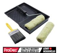 ProDec Cabeza Doble Mampostería Exterior Rodillo Pintura Y Cepillo Trade Juego