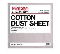 ProDec Contractor 12 pies x 9 pies, Protector de alfombra, Paño lavable, Escudo de pintura, Hojas de pintura, Hojas de polvo de alta resistencia para muebles, Paño de pintura