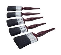 ProDec Contractor Juego de brochas de cerdas Mixtas de 5 Piezas para un Acabado Liso con Pinturas de emulsión, Brillantes y satinadas en Paredes, techos, Madera y Metal