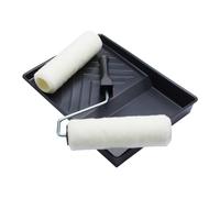 ProDec Contractor Juego de rodillo de poliéster de pelo medio, jaula y bandeja de 4 piezas para pintar con pinturas de emulsión en paredes y techos interiores, 9 pulgadas x 1,75 pulg.