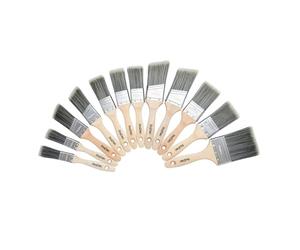 ProDec Decorator's Docena Juego de pinceles de pintura que incluye pinceles de corte para un acabado suave, pintura con emulsión, brillo, pinturas satinadas en paredes, techos, madera, metal, 2 x 1, 5