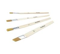 ProDec Juego de 4 Pinceles de Revestimiento sintético en ángulo para una aplicación precisa de Pintura y líneas afiladas, Ideal para Trabajos de Detalles, retoques, Marcos de Ventanas, Bordes, áreas