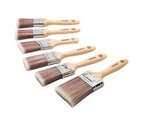 ProDec Premier Trade - Juego de 6 pinceles de pintura sintética para un acabado suave con emulsión, brillo, pinturas satinadas en paredes, techos, madera, metal, 2 x 1,5, 3 x 2, 1 x 3 pulgadas
