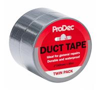 ProDec Paquete de 2 cintas adhesivas plateadas, 2 pulgadas x 50 m, impermeable, cinta adhesiva de reparación de tela resistente, 50 mm de ancho (2 rollos)