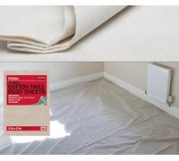 ProDec Paquete de 5 Paños de Algodón de 12 pies x 9 pies para Decoración, Protector de Alfombras - Paño Lavable, Escudo de Pintura, Hojas de Pintura, Hojas de Polvo para Muebles, Paño de Pintura