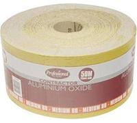 ProDec Rollo de papel de lija abrasivo de óxido de aluminio amarillo de grado medio de grano 80 para lijar madera, pintura, yeso, relleno, metal y más, papel de lija de 115 mm de ancho compatible con