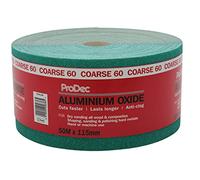 ProDec Papel de lija abrasivo verde de óxido de aluminio de grado grueso de grano 60 50 m x 115 mm rollo