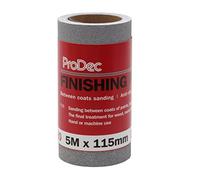 ProDec Rollo de 5m de Papel de Acabado de 320 Granos Extra Fino para Lijado entre Capas y Lijado de Automóviles - Rollo de Papel de lija de 115mm de ancho Compatible con Lijadoras de Máquina de Mano