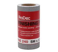 ProDec Rollo de 5m de papel de lija de grano fino 240 para lijado entre capas y lijado en automoción - Rollo de papel de lija de 115mm de ancho compatible con lijadoras a máquina y lijadoras manuales