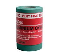 ProDec Rollo de 5m Papel de lija abrasivo de óxido de aluminio verde de grano muy fino para lijar madera, pintura, yeso, masilla, metal y más, 115mm de ancho Compatible con lijadoras a máquina