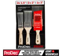 ProDec Troyano Sintético 6pc Pintura y Barniz Cepillo Set Carpintería Trade