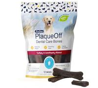 ProDen PlaqueOff 13 Huesos Dentales Sabor Pavo y Arándanos para Perros Medianos y Grandes - Limpiador Sarro Dental, Placa y Mal Aliento - Huesos para Perros Grandes Snacks para Perros