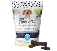ProDen PlaqueOff Mini Huesos Dentales para Perros Pequeños, 20 Huesos Sabor Fusión de Vegetales y Arándano - Elimina el Sarro, la Placa y el Mal Aliento, Mejora la Salud Bucal