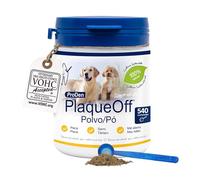 ProDen PlaqueOff Perros y Gatos en Polvo 180g, Limpieza Dental con 100% Alga Natural, Limpiador de Sarro Dental y de Placa, Elimina Eficazmente el Mal Aliento en Mascotas, Hasta 18 meses de duración