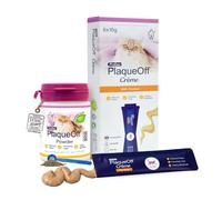 ProDen PlaqueOff Polvo y Snacks para Gatos (6X & 40g, Seaweed) | Rutina antisarro, placa, mal aliento, para espolvorear 1/día + 1 stick cada 2-3 días, crema apreciada por 9 gatos/10