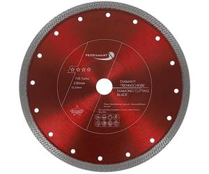 PRODIAMANT Disco de corte de diamante F35 Turbo Premium 230 mm - para azulejos y gres porcelánico - extra delgado 2,0 mm - con brida reforzada - Ø22,23 mm - cortes limpios y sin desbaste para