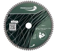 PRODIAMANT Hoja de sierra de metal duro 250 x 30 mm para madera, aluminio, plástico y laminado con dientes HM TCT para sierras de mesa, tronzadora y circular