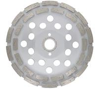 PRODIAMANT Muela de Copa Diamantada Premium 180 mm x 22,23 mm - segmentos de 5 mm en dos filas, para hormigón y piedra, desbaste profesional, apto para amoladoras angulares