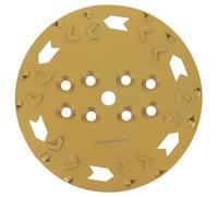 PRODIAMANT PKD - Disco de lijado de diamante (254 mm, 19 mm, dorado, para revestimientos, pegamento epoxi 2K, sellado, 12 segmentos PKD, 12 segmentos de apoyo profesional)