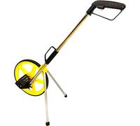 PRODIAMANT Rueda de medición de distancia 0 - 9999 m [plegable e iluminada] - Rueda de medición precisa con contador, soporte y bolsa de transporte, ideal para construcción, medición y deportes