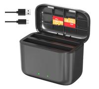 Prodrocam Cargador de Batería para Insta360 X4 Cámara Acción Dual Puertos Carga Rápida Hub Cargador, Soporta 2 Baterías (Cargadores)