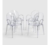 Produce Shop Camilla Bizzotto - 4 sillas con reposabrazos de policarbonato transparente - Transparente