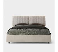 Produce Shop Mados - Cama de matrimonio de tela con baúl, 160 x 190 cm, color blanco